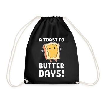 Butter Wortspiele Bäcker - Turnbeutel - Schwarz - Vorne
