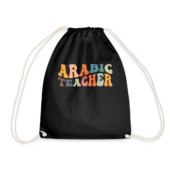 Groovy Arabic Teacher Arabic Lessons - Drawstring Bag - black - Front
