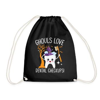 Ghosts love dental exams! - Drawstring Bag - black - Front