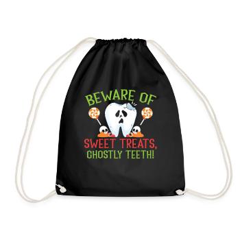 Méfiez-vous des friandises sucrées, des dents fantômes! - Sac de sport léger - noir - Devant