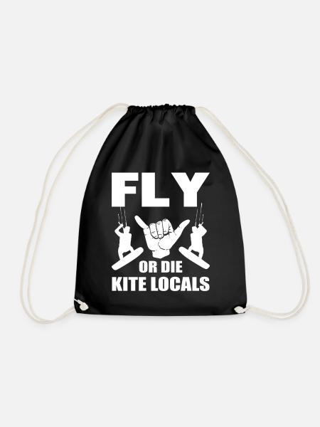 Kitesurfen Kite Surfer - Turnbeutel - Schwarz