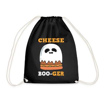 Lustiger Käse Burger Grillkoch - Turnbeutel - Schwarz - Vorne