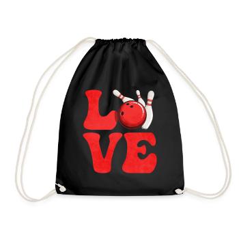 Bowling Bowler Team Coach Trainer - Drawstring Bag - black - Front