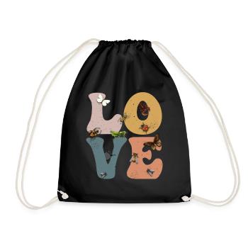 Beetle collecting beetle collectors Entomology - Drawstring Bag - black - Front