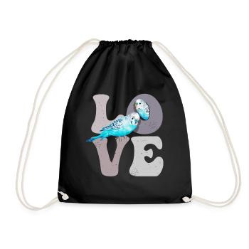 Budgie Budgie Parrot - Drawstring Bag - black - Front