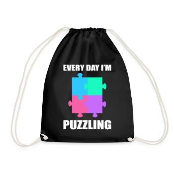 Every Day I'm Puzzling Dissektologe - Turnbeutel - Schwarz - Vorne