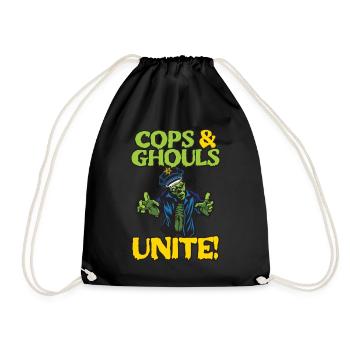Policemen & Ghouls united! Policeman Spooky Hello - Drawstring Bag - black - Front