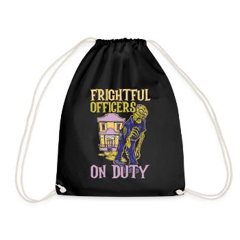 Terrible policemen on duty Policeman Hallowe - Drawstring Bag - black - Front