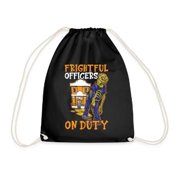 Terrible policemen on duty Policeman Hallowe - Drawstring Bag - black - Front