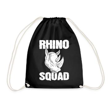 Rhino Squad Zoologe - Turnbeutel - Schwarz - Vorne