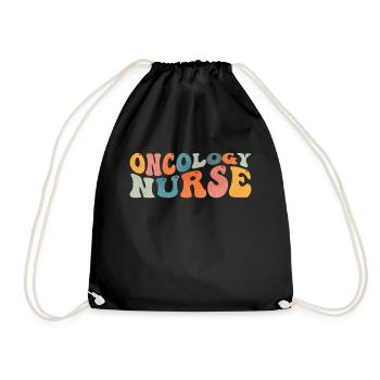Groovy Onkologie Krankenschwester Krebs Chemo Kran - Turnbeutel - Schwarz - Vorne