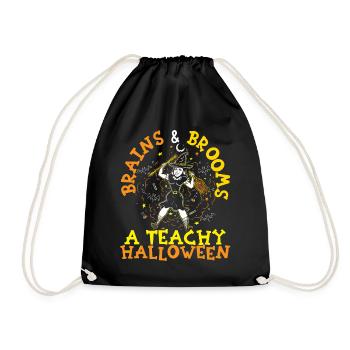 Brains & Brooms: Un tunt d’horreur éducatif d’Halloween - Sac de sport léger - noir - Devant