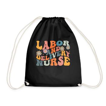 Groovy Laboratory and Birth Nurse L&D Sick - Drawstring Bag - black - Front