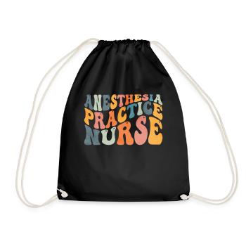 Groovy Anesthesia Practice Nurse Clinic - Drawstring Bag - black - Front