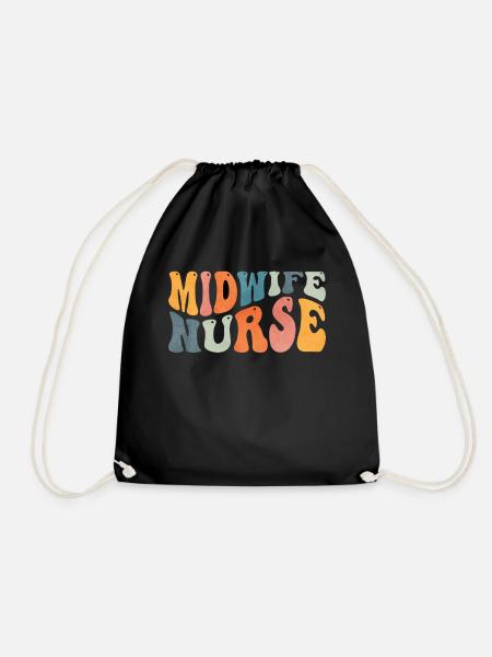 Groovy Hebamme Krankenschwester Labor Entbindung K - Turnbeutel - Schwarz
