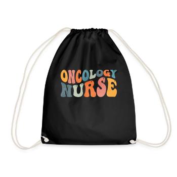 Groovy Onkologie Krankenschwester Krebs Chemo Kran - Turnbeutel - Schwarz - Vorne