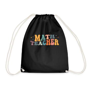 Groovy Math Teacher Mathematics Mathematician - Drawstring Bag - black - Front