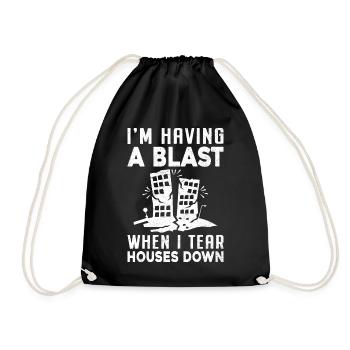 Fun day of house demolition - Drawstring Bag - black - Front