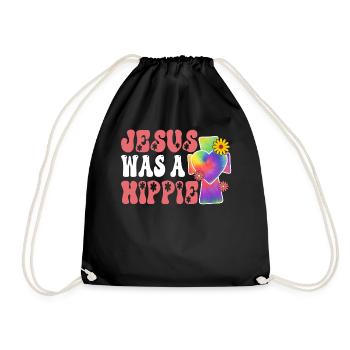 Groovy Frieden Liebe Christliches Kreuz - Turnbeutel - Schwarz - Vorne