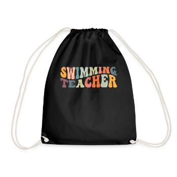 Groovy Schwimmlehrer Schwimmer Schwimmtrainer - Turnbeutel - Schwarz - Vorne