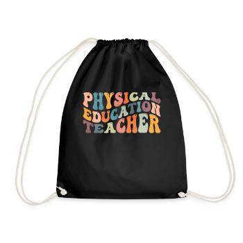 Groovy Sportlehrerin Sportunterricht - Turnbeutel - Schwarz - Vorne