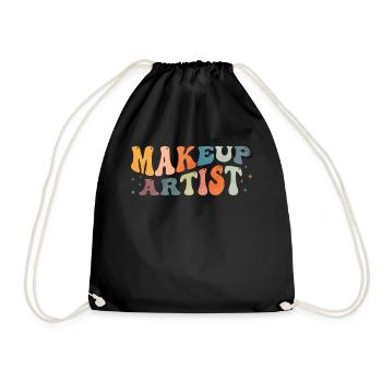 Groovy Makeup Artist MUA Kosmetologe Kosmetikerin - Turnbeutel - Schwarz - Vorne