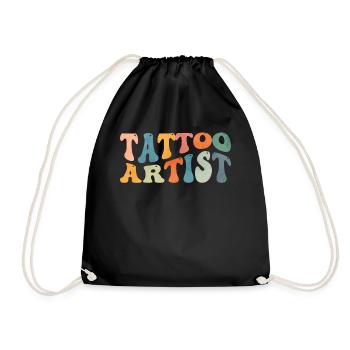 Groovy Tattoo Artist Tätowierer Tätowieren - Drawstring Bag - black - Front