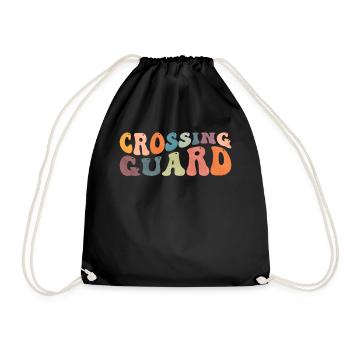 Groovy Crossing Guard Zebra Crossing Keeper - Drawstring Bag - black - Front