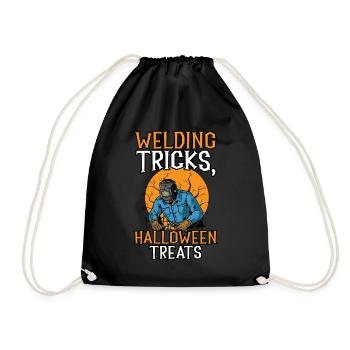 Welder Tricks Halloween Treats Welder Ha - Drawstring Bag - black - Front