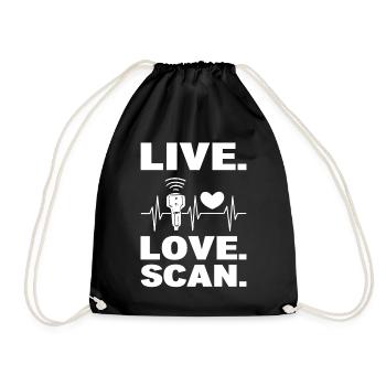 Live Love Scan Röntgentechniker - Turnbeutel - Schwarz - Vorne