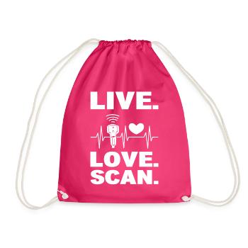Live Love Scan Röntgentechniker - Turnbeutel - Fuchsia - Vorne