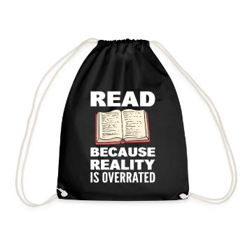 Buchliebhaber Bücherwurm Lesen - Turnbeutel - Schwarz - Vorne