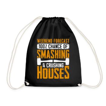 Fun day of house demolition - Drawstring Bag - black - Front