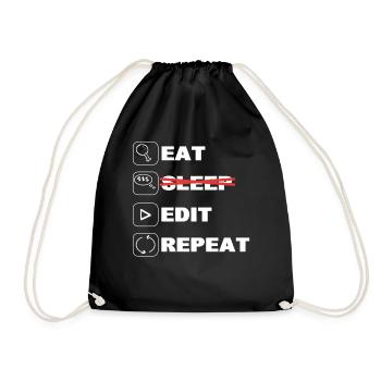 Eat Edit Edit Repeat Videobearbeiter - Turnbeutel - Schwarz - Vorne