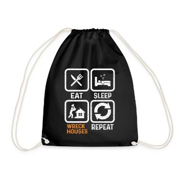 Fun day of house demolition - Drawstring Bag - black - Front