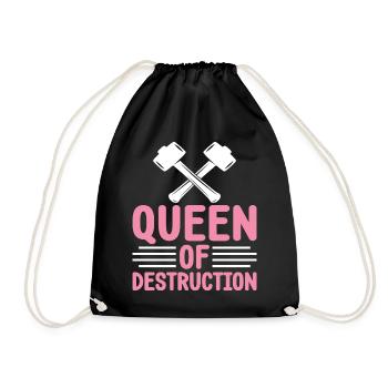 Fun day of house demolition - Drawstring Bag - black - Front