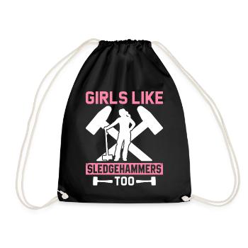 Fun day of house demolition - Drawstring Bag - black - Front