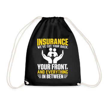 Funny insurance broker - Drawstring Bag - black - Front