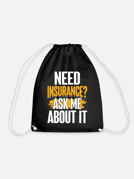 Funny insurance broker - Drawstring Bag - black