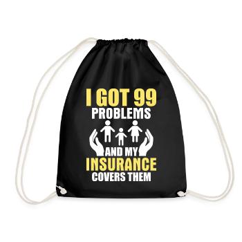 Funny insurance broker - Drawstring Bag - black - Front