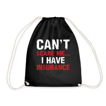 Funny insurance broker - Drawstring Bag - black - Front