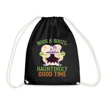 Boos & Booze: un moment étrangement beau pour Halloween - Sac de sport léger - noir - Devant