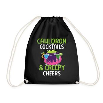 Cauldron Cocktails & Spooky Prostate Halloween - Drawstring Bag - black - Front