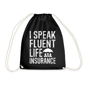 Funny insurance broker - Drawstring Bag - black - Front