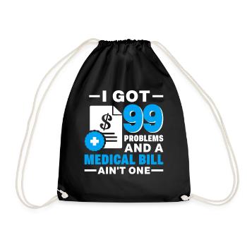 Funny Medical Insurance Agent Broker - Drawstring Bag - black - Front