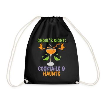 Night of the Spirits: Cocktails & Haunts Halloween - Drawstring Bag - black - Front