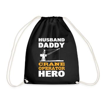Husband Daddy Crane Operator Hero Baggerfahrer - Turnbeutel - Schwarz - Vorne