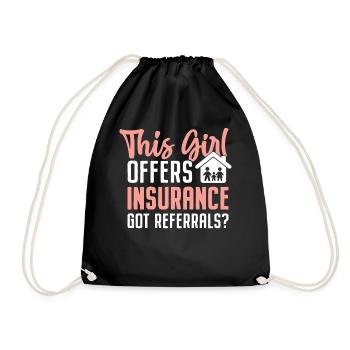 Funny insurance broker - Drawstring Bag - black - Front