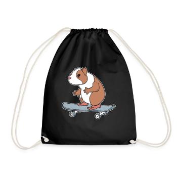 Skateboard-Meerschweinchen Skateboarder - Turnbeutel - Schwarz - Vorne