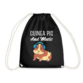 Meerschweinchen Musik Musikliebhaber - Turnbeutel - Schwarz - Vorne